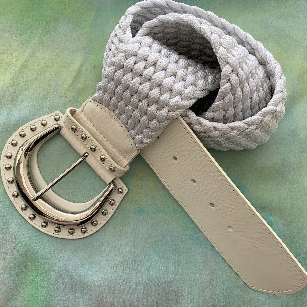 Braided Belt with Leather Details